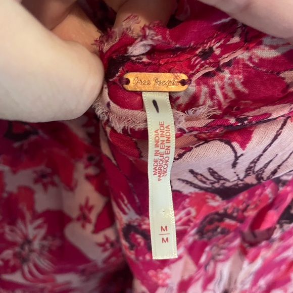 Free People Pink and Purple Floral Blouse tunic dress medium - Picture 5 of 6
